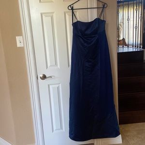 Alfred Angelo Navy Sateen Formal Gown
